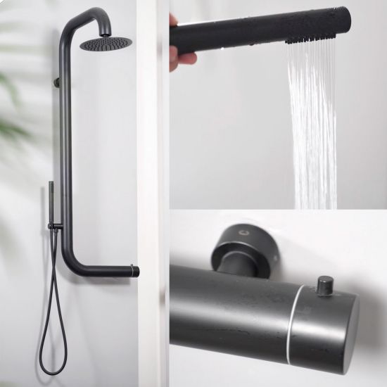 SINED  Doccia Nera Per Esterno a Muro In Inox  un prodotto in offerta al miglior prezzo online