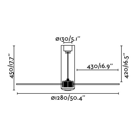 FARO  Deckenventilator Tube Chrom Transparent ist ein Produkt im Angebot zum besten Preis
