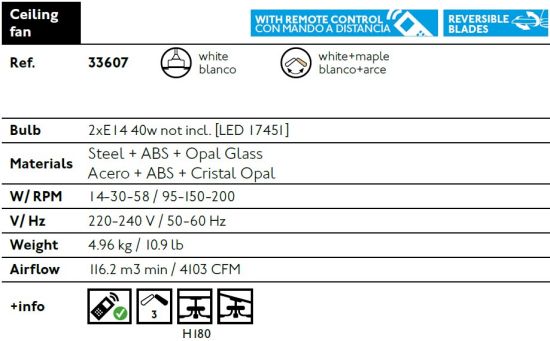 FARO  White Ceiling Fan With Light Panay is a product on offer at the best price