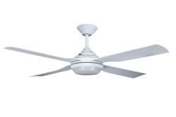 Ceiling Fan Led Light Moonah White Ventilatore Da Soffitto Con Luce Led Beacon Moonah Bianco In Alluminio Con 4 Pale Bianche Diametro 132 Cm 3