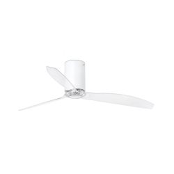 Matt White Ceiling Fan With Clear Blades