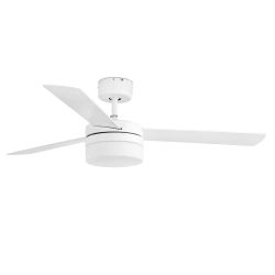 White Ceiling Fan With Light Panay