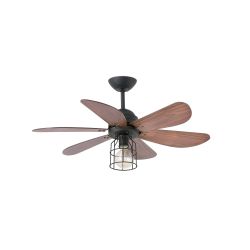 Ceiling Fan With Light Black And Brown