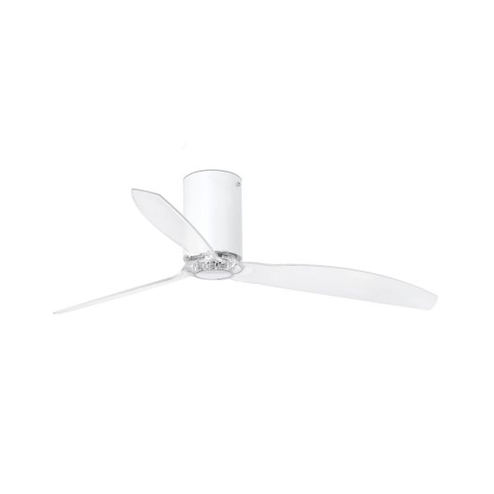 Matt White Ceiling Fan With Clear Blades
