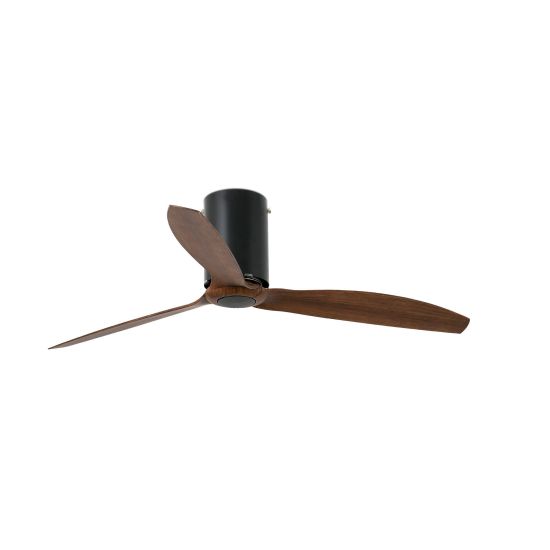 Ventilatore Nero Opaco Con Pale In Legno