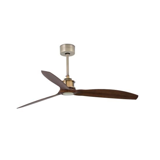 Just Fun Ceiling Fan Antique Brass Wood