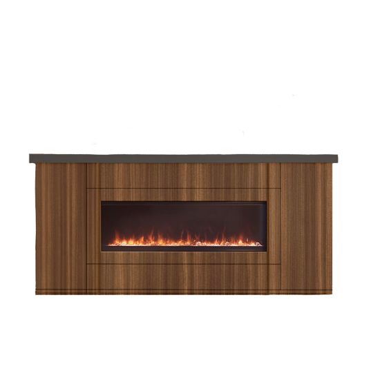 Mobile In Legno Marrone Con Camino