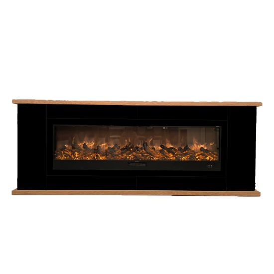 Cornice In Legno Con Camino Elettrico