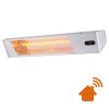 Outdoor Wifi Infrared Heater With 2000w Adjustable Power Anodized Aluminum And Steel Construction Short-wave Ir-a Heating Lamp And Remote Control Elegantly Designed With Grille For Protection And Led Display