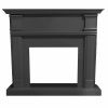 Cornice In Legno Mdf Da Pavimento. Rivestimento Per Caminetti Caldera Colore Grigio Per Inserto Elettrico Caminetto-vulcano o Bruciatore Esistente. Design Classico Senza Tempo. Dimensioni Cm. 102,2x114x28,2