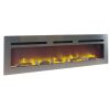 Built-in Electric Fireplace Brite Inox 3xl By Efydis With Remote Control 2000w Electric Fireplace Thermoventilated Large Size Suitable For Environments Up To 30 Square Meters Thermostat And Timer 8 Hours Led Flame Effect In The Colors Yellow Red And Blue