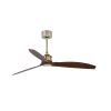 Ventilatore Da Soffitto Senza Luce Just Fan Corpo In Acciaio Oro Invecchiato 3 Pale Color Legno Diametro 128cm Motore Dc Bassissimi Consumi 6 Velocit Regolabili Telecomando Incluso Ventilatore Con Funzione Inversa Di Rotazione 3 Aste In Dotazione