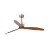 Ventilatore a Soffitto Senza Luce Deco Fan Ottone Satinato Con Calotta In Vetro 3 Pale Colore Noce Diametro 128 Cm Ventilatore Decorativo Per Interni Con Motore Dc a Basso Consumo 6 Velocit Con Rotazione Reversibile Telecomando Incluso