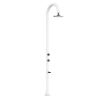 Doccia Bianca Alluminio Sined. Acqua Calda e Fredda Con Soffione I-switch Quadrato Con Termometro Lcd. Doppio Attacco Acqua, Inferiore e Laterale. Posizionabile All'esterno o All'interno Della Abitazione. Super Accessoriata h 223,5 Cm. Per Esterni e Casa.