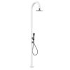Doccia Bianca Alluminio Sined. Acqua Calda e Fredda Con Soffione I-switch Quadrato Termometro Lcd e Doccino. Doppio Attacco Acqua, Inferiore e Laterale. Posizionabile All'esterno o All'interno Della Abitazione. Super Accessoriata, Per Esterni e Casa.