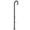 Doccia Grigia Alluminio Sined. Acqua Calda e Fredda Con Soffione Led Quadrato Con Termometro Lcd. Doppio Attacco Acqua, Inferiore e Laterale. Posizionabile All'esterno o All'interno Della Abitazione. Super Accessoriata h 223,5 Cm. Per Esterni e Casa.