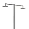 Doccia Esterna Con Due Soffioni In Acciaio Inox Nautico 316l Sined Ortro. Progettata Per Massimo Comfort e Risparmio Di Acqua, Con Installazione Semplificata e Resistenza Unica, Unisce Design Italiano e Innovazione. Ideale Per Ogni Spazio Esterno.