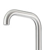 Doccia Per Esterni Sassari In Acciaio Inox Satinato Doccia Da Giardino Sined Con Ingresso Acqua Calda e Fredda Miscelatore e Doccino a Mano Corpo e Accessori In Acciaio Inox Marino Aisi 316l Con Fusto Diametro 6 Cm Attacchi Acqua a Scomparsa.