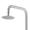 Doccia In Acciaio Inox Satinato Sined Simius Doccia Per Giardino e Piscina a Sola Acqua Fredda Struttura e Accessori In Acciaio Inox Marino Aisi 316l Con Soffione Diametro 20 Cm Fusto Diametro 38 Mm Altezza 2300 Mm.