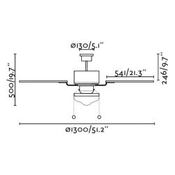 Ceiling Fan With Light Lombok Brown