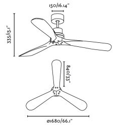 Ceiling Fan Without Light Lantau Brown