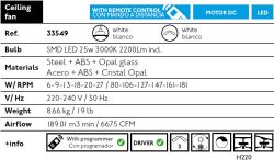 Grosser Deckenventilator Mit Led Vulcano