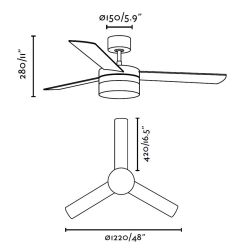 White Ceiling Fan With Light Panay