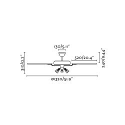 Ceiling Fan Without Light Aloha Brown